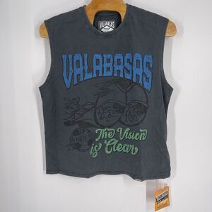 Valabasas Vintage The Vision is Clear Muscle Tank Top Washed Black Mens XXL